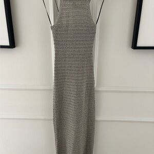 H&M Ribbed Knit Column Dress in Heather Gray